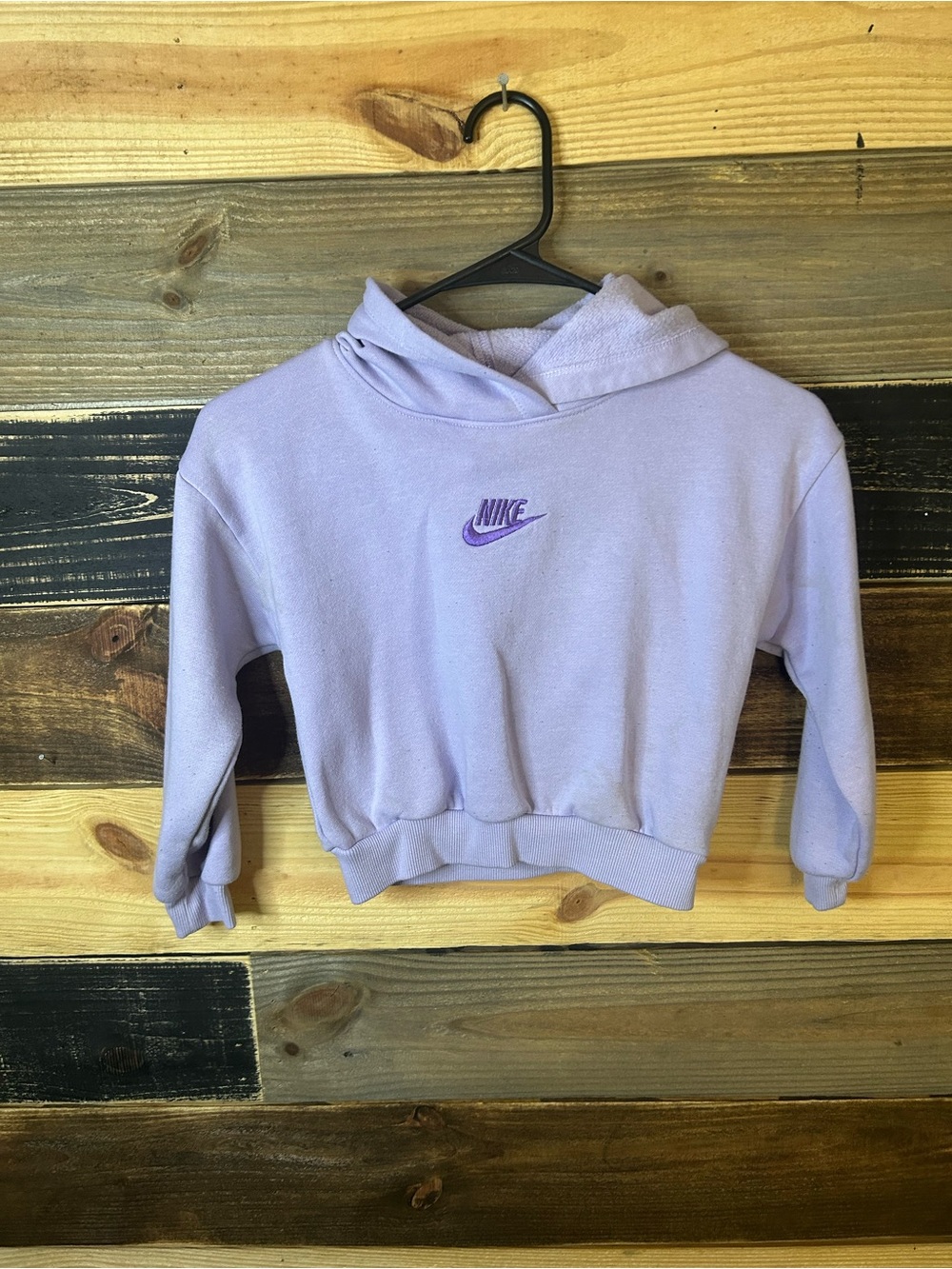 Nike Lavender Cropped Turtleneck Hoodie Sweater